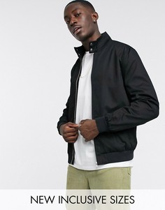 Черная куртка Харрингтон с воротником-трубой ASOS DESIGN-Черный цвет