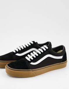 Черно-белые кроссовки на каучуковой подошве Vans Old Skool-Черный цвет