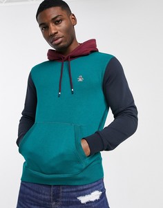 Худи в стиле колор блок Original Penguin-Голубой