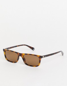 Солнцезащитные очки в стиле унисекс с узкими линзами Polaroid-Коричневый цвет