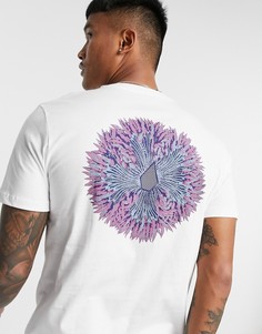 Белая футболка с принтом на спине Volcom Coral Morph-Белый