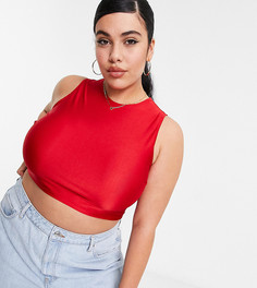 Красный укороченный топ Flounce London Sports Petite