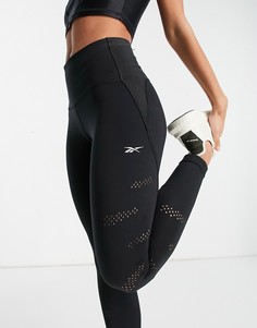 Черные спортивные леггинсы с завышенной талией Reebok Training Lux-Черный цвет