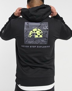 Худи черного цвета с черным прямоугольным принтом The North Face-Черный цвет