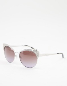 Серебристые солнцезащитные очки "кошачий глаз" Michael Kors-Серебристый