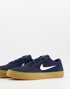 Темно-синие кроссовки на резиновой подошве Nike SB Chron Solarsoft-Темно-синий