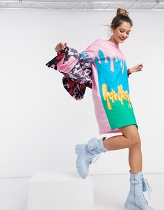Разноцветная футболка с принтом в виде мороженого и логотипом Love Moschino-Розовый цвет