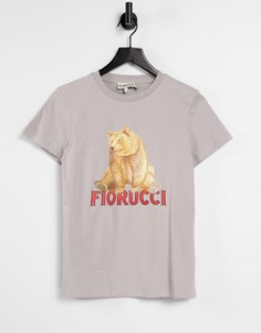 Серая свободная футболка с принтом медведя Fiorucci-Серый