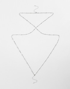 Серебристая цепочка для тела со стразами ASOS DESIGN-Серебристый