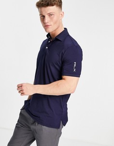 Темно-синее легкое поло с логотипом на плече Polo Ralph Lauren RLX Golf-Темно-синий