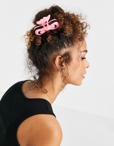 Заколка для волос с бантом ASOS DESIGN-Розовый цвет