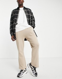 Бежевые расклешенные джоггеры ASOS DESIGN-Нейтральный