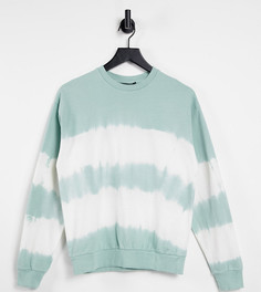 Свитшот в полоску с принтом тай-дай ASOS DESIGN Petite-Зеленый цвет
