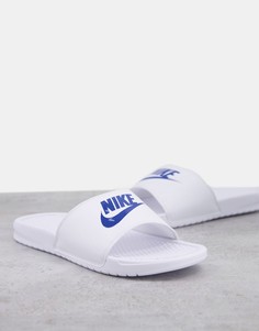 Шлепанцы с логотипом Nike Benassi-Белый