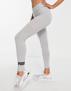 Серые леггинсы с логотипом Puma Essentials-Серый
