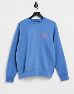 Синий свободный свитшот, окрашенный после пошива, с логотипом Levis Modern Vintage-Голубой Levis®