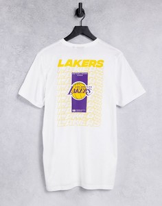 Белая футболка с логотипом команды «LA Lakers» на спине New Era NBA-Белый