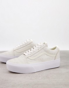 Белые кроссовки на платформе Vans Old Skool Deboss OTW-Белый