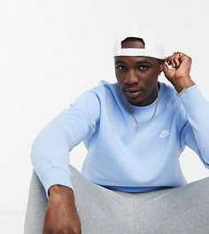 Бледно-голубой свитшот с круглым вырезом Nike Tall Club