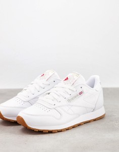 Белые кожаные кроссовки Reebok-Белый