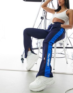 Темно-синие джоггеры с полосками и логотипом Polo Ralph Lauren Sports-Голубой