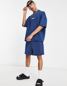 Темно-синяя oversized-футболка с принтом (от комплекта) ASOS DESIGN-Темно-синий