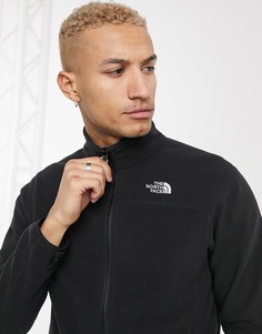 Черный флисовый топ на молнии The North Face 100 Glacier-Черный цвет