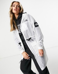 Белая длинная куртка с черными фирменными вставками The North Face-Белый