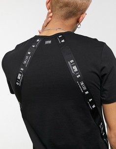 Черная футболка с лентой и логотипом G-Star-Черный цвет