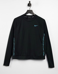 Черный топ для среднего слоя Nike Running Icon Clash-Черный цвет