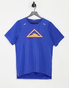 Синяя футболка Nike Running Trail Rise 365-Голубой