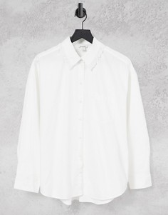 Белая рубашка с воротником в стиле oversized Monki-Белый