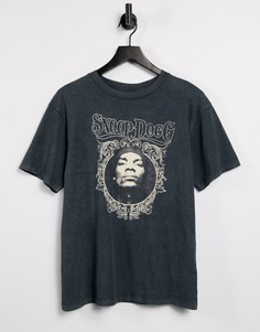 Черная футболка с принтом "snoop dogg" Topshop-Черный цвет