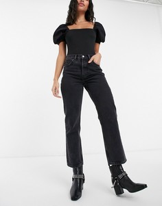 Черные джинсы прямого кроя Topshop Editor-Черный цвет