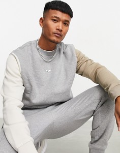 Темно-серый свитшот с разноцветными вставками и круглым вырезом Nike Colourblock