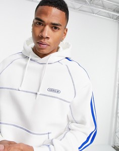Белый худи с тремя полосками и контрастной строчкой adidas Originals SPRT