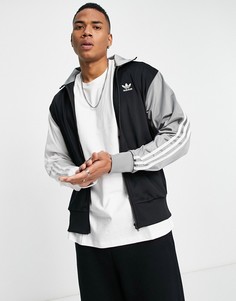 Черная олимпийка в стиле колор блок adidas Originals-Черный цвет