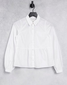 Белая рубашка А-силуэта Abercrombie & Fitch-Белый
