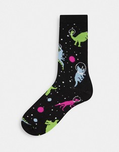Носки до щиколотки с принтом динозавров в космосе ASOS DESIGN-Многоцветный