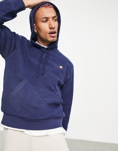 Синий флисовый худи Carhartt WIP Сontra-Голубой