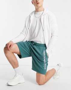 Зеленые трикотажные шорты с логотипом Abercrombie & Fitch-Зеленый цвет