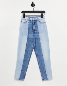 Прямые джинсы из органического хлопка в стиле колор блок от комплекта Monki Taiki-Голубой