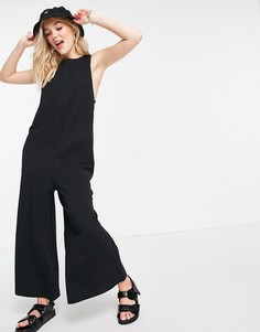 Черный комбинезон без рукавов в минималистичном стиле ASOS DESIGN-Черный цвет