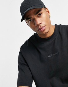 Окрашенная футболка в рубчик черного цвета adidas Originals "Premium Sweats"-Черный цвет