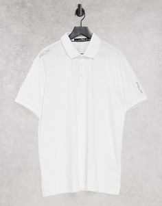 Белое поло с логотипом на плече из легкого материала Polo Ralph Lauren RLX Golf-Белый