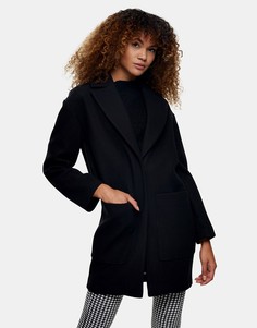 Черное классическое пальто Topshop-Черный цвет