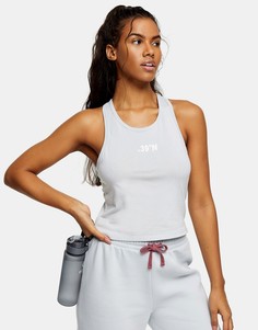 Светло-голубой спортивный топ Topshop Active-Коричневый цвет