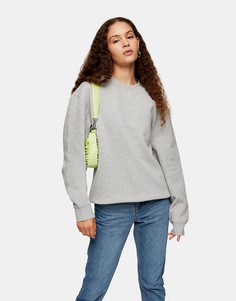 Свободный свитшот серого цвета Topshop-Серый