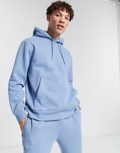 Голубой худи без застежки от комплекта Topman