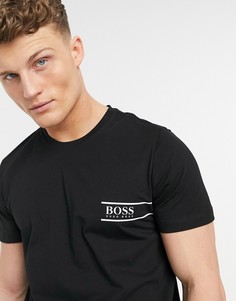 Черная футболка с логотипом на груди BOSS Bodywear-Черный цвет